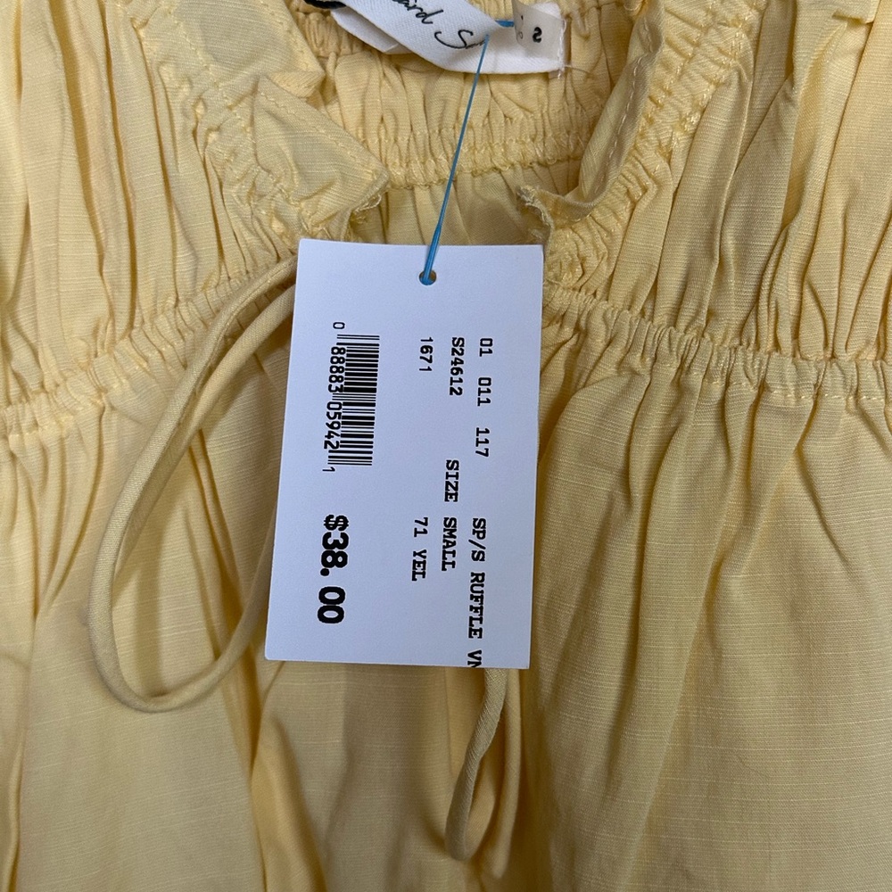 Yellow Babydoll Ruffle Trim Tank - Picture 4 of 5